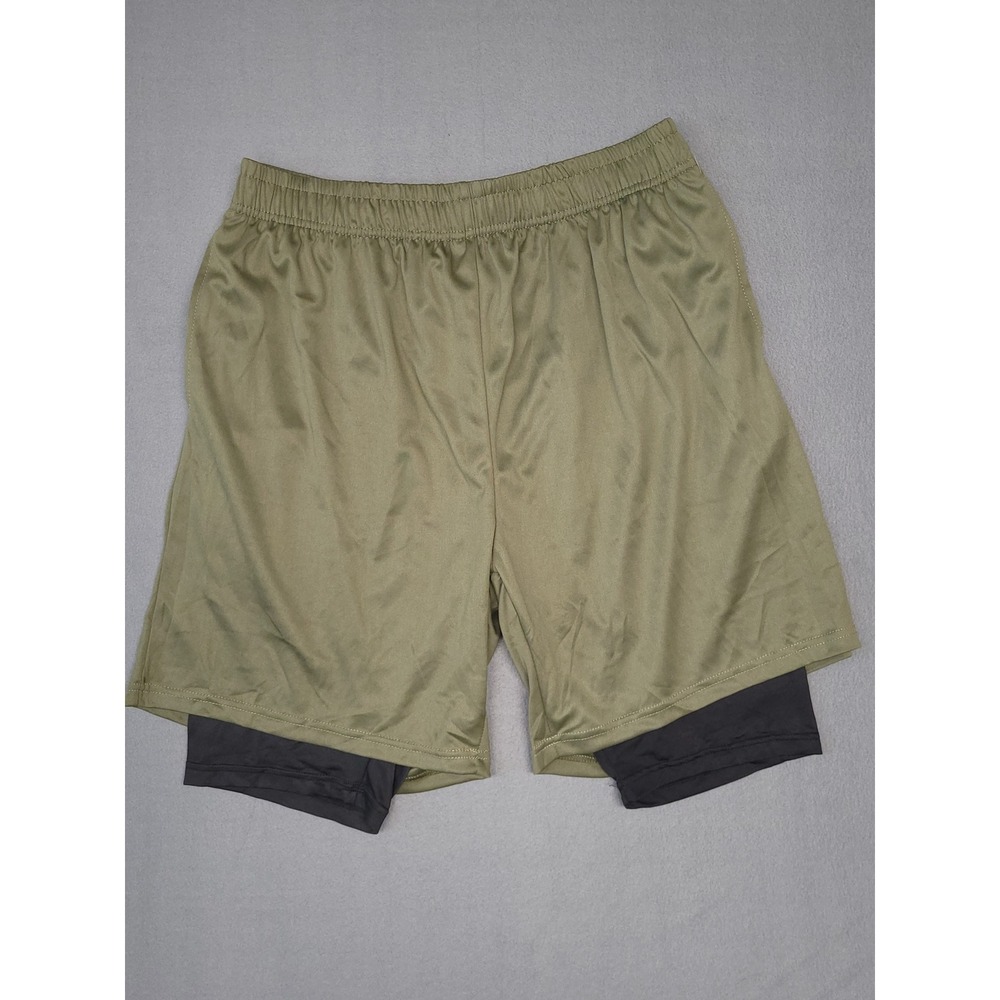 Ultra Performance 2-in-1 Running Shorts Athletic Gym Olive Green 2XL
